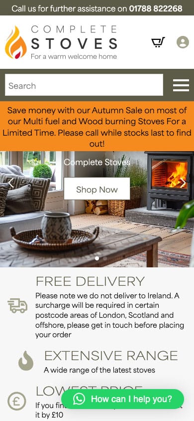 Modern living room with wood burning stove