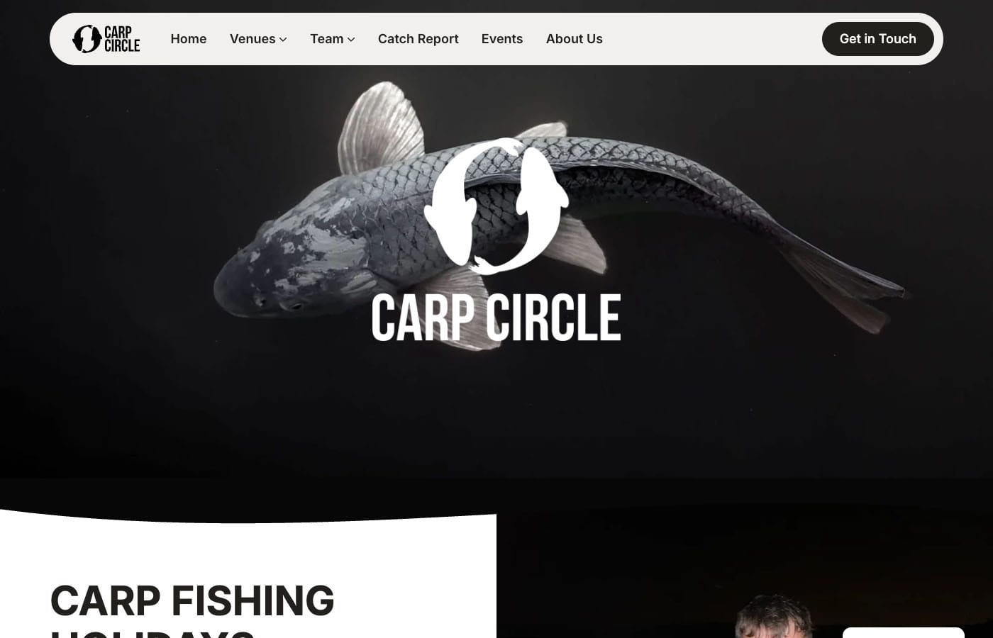 Carp Circle fishing holidays website homepage
