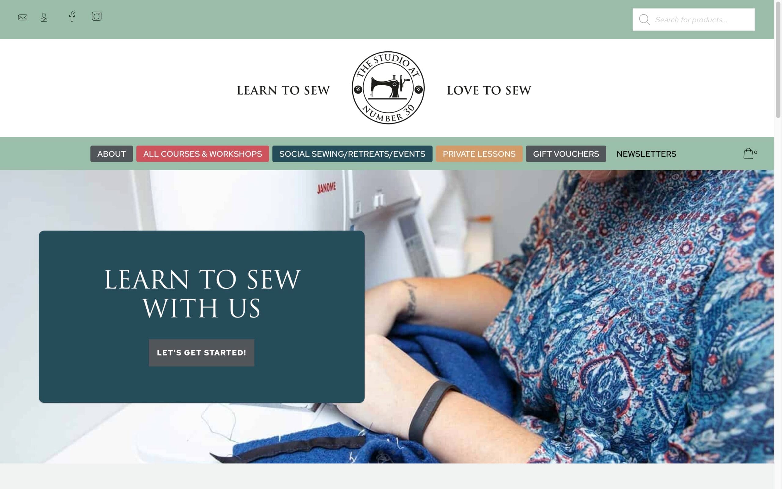 Person sewing fabric on a sewing machine