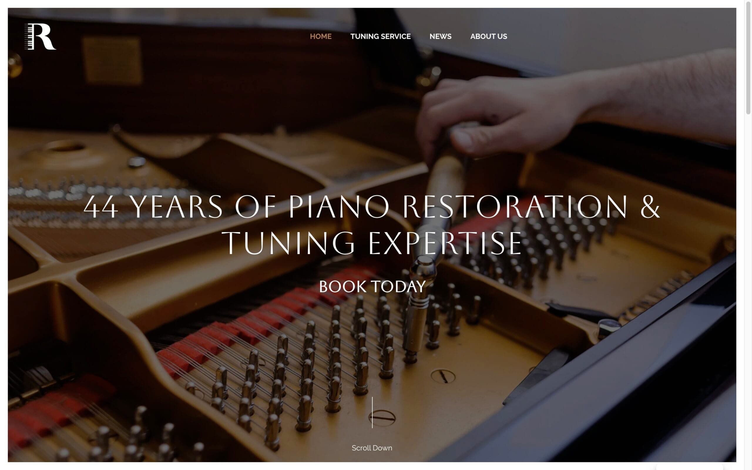 Piano tuning and restoration service in progress