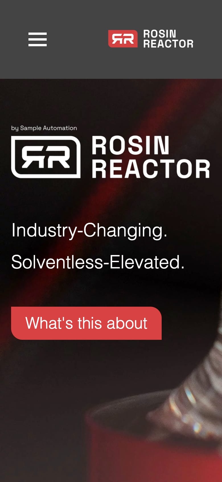 Rosin Reactor automation technology homepage banner