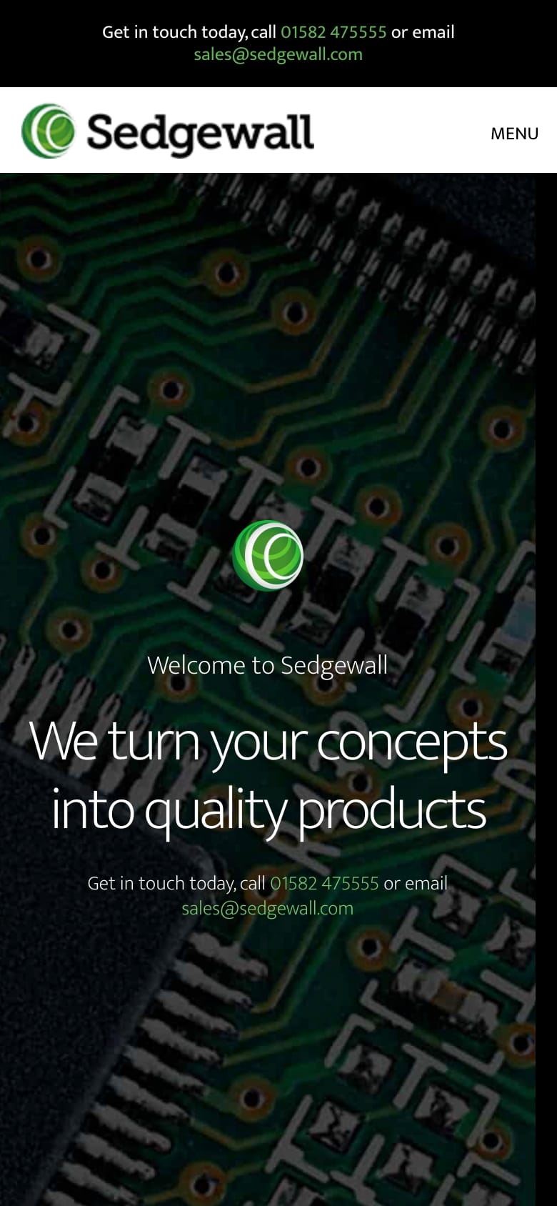 Sedgewall electronics design and manufacturing services